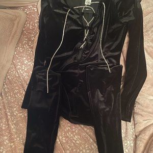 Black Velvet Jumpsuit